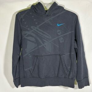 Nike Navy Blue‎ Football Theme Hoodie Sweatshirt Kids size Large